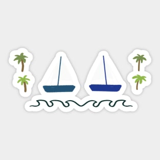 Summer yacht doodle Sticker